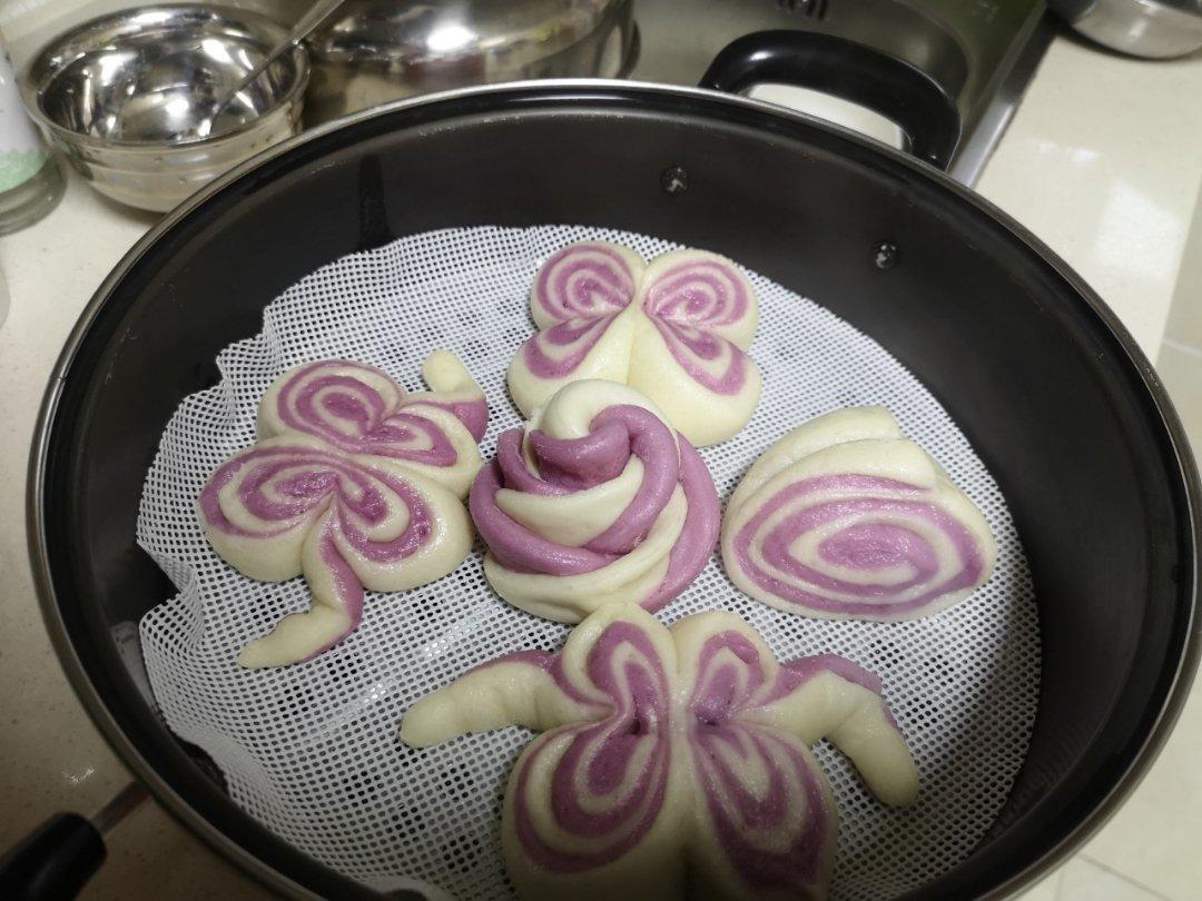 紫薯玫瑰花馒头