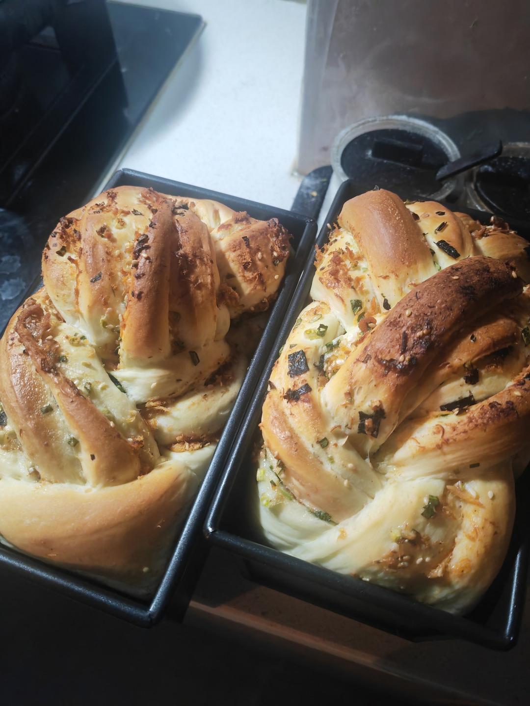 香葱肉松手撕吐司