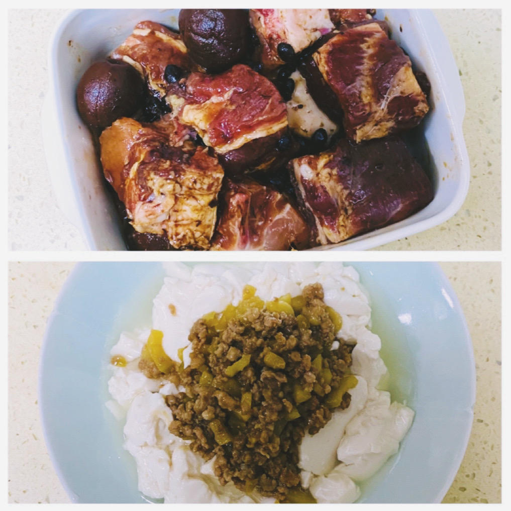 豉香梅子蒸排骨+蒸娃娃菜+肉沫榨菜蒸豆腐【4月北鼎蒸炖锅食谱】