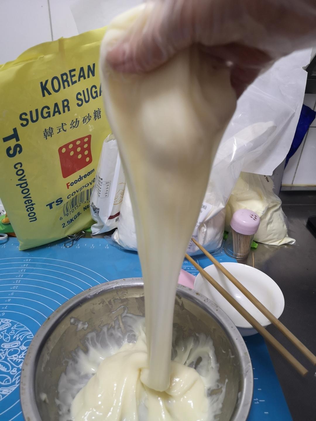 拉丝麻薯隔夜冷藏不变硬的实验成功，三夜依然拉丝