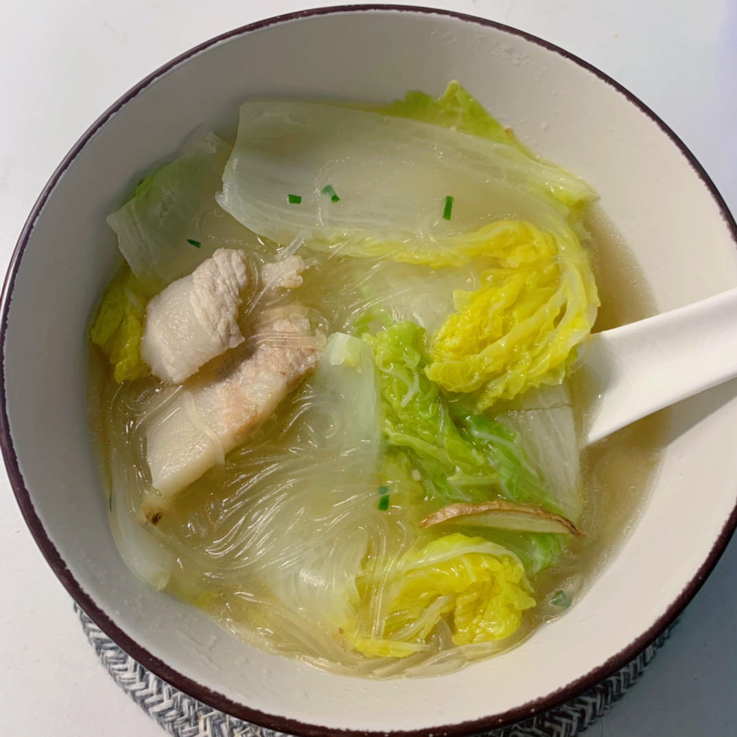 娃娃菜粉丝煲，低卡又鲜美