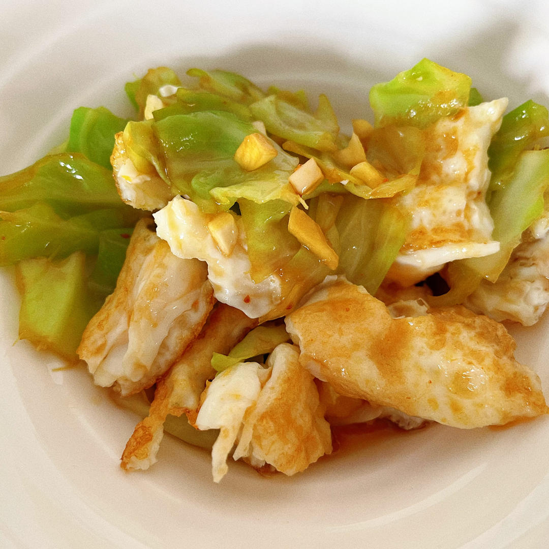 快手减脂拌菜--手撕包菜拌鸡蛋