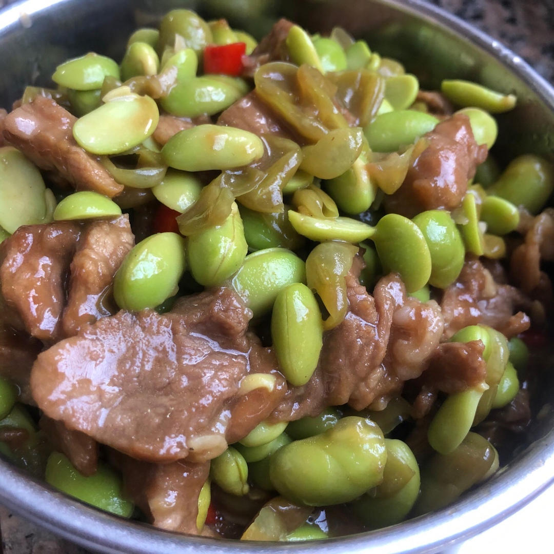 毛豆炒肉