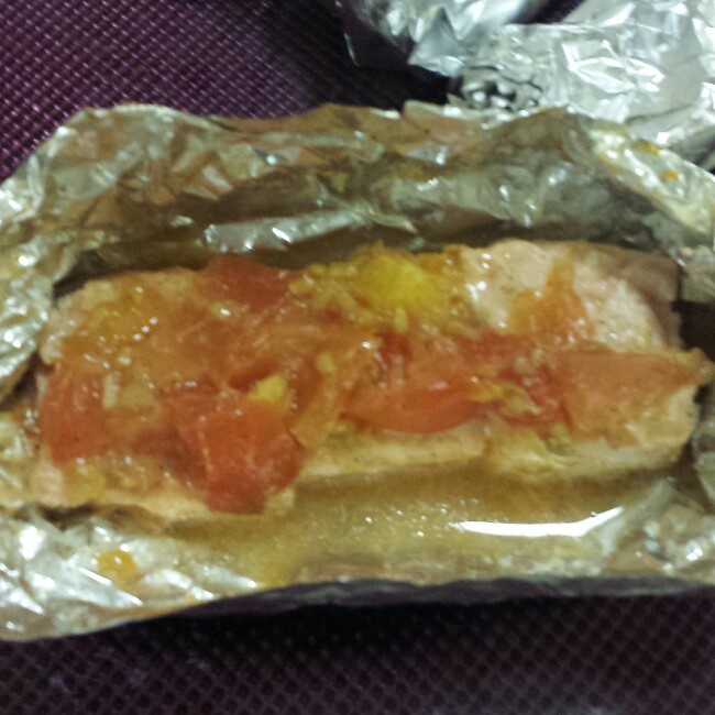 锡纸烤三文鱼  （Salmon Baked in Foil）