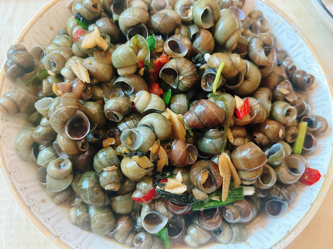 有灵魂的紫苏炒田螺