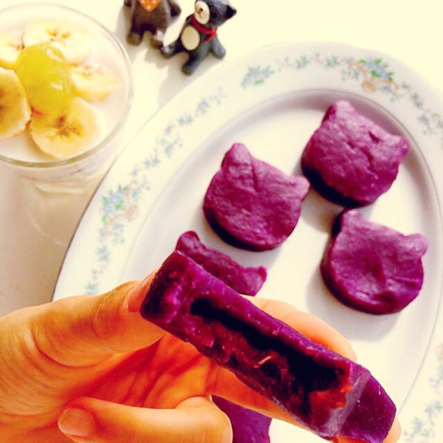 豆沙紫薯饼