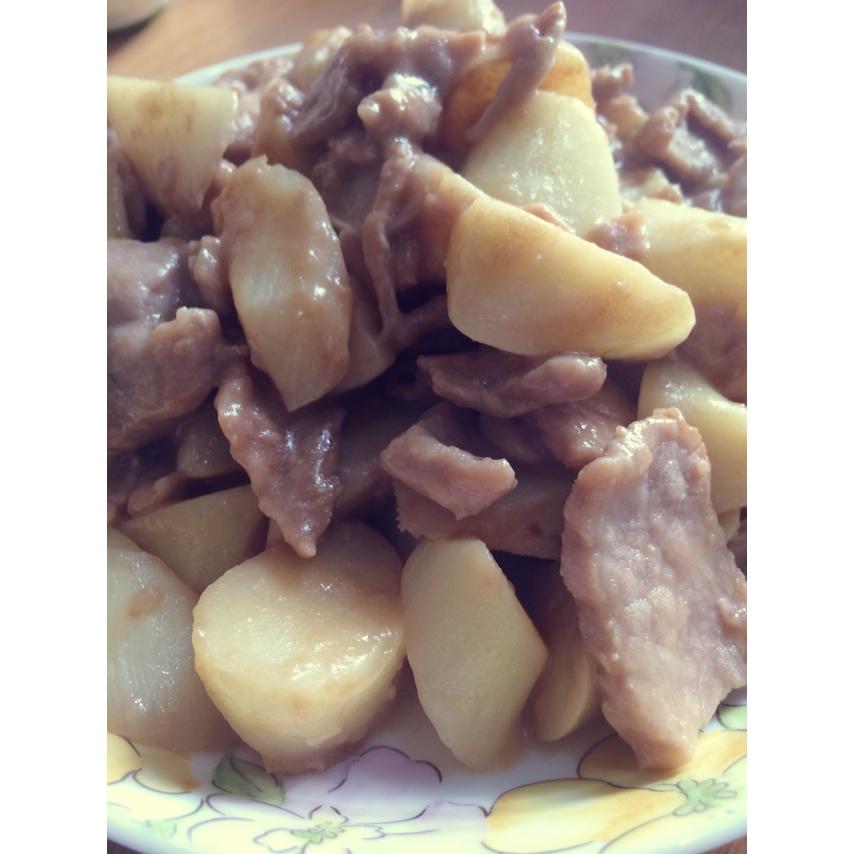 蚝油茭白肉片