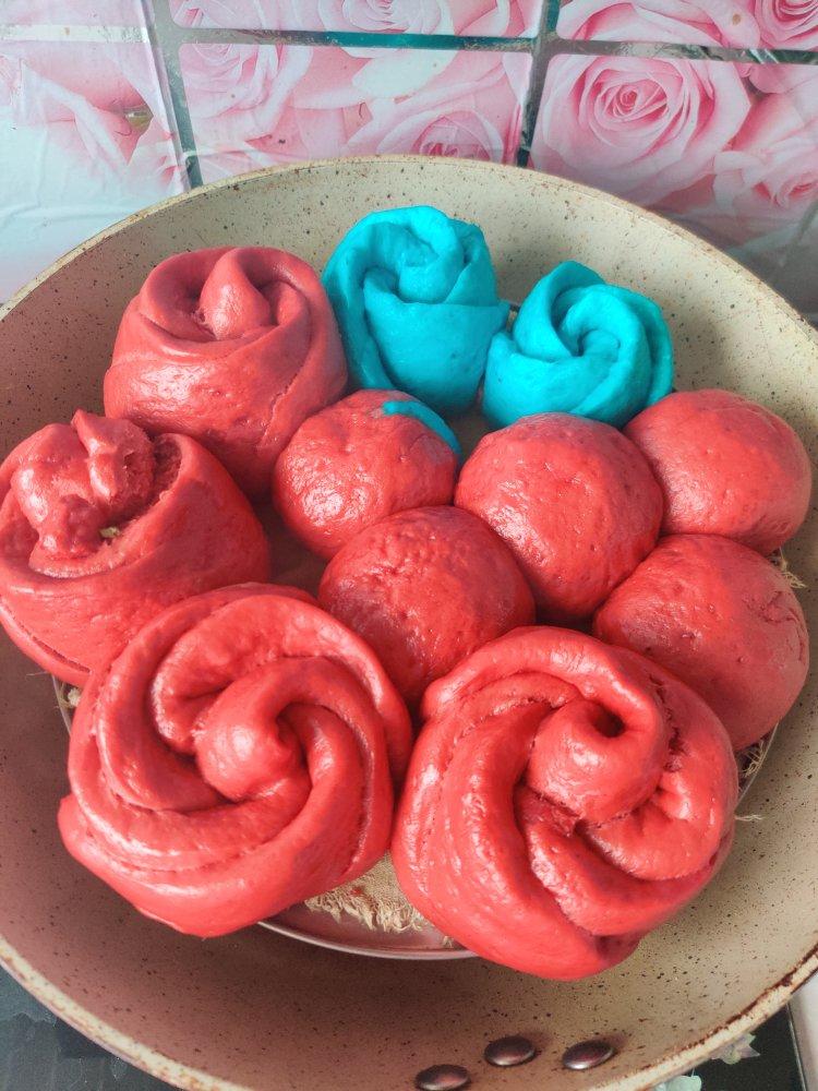 红曲米玫瑰花馒头