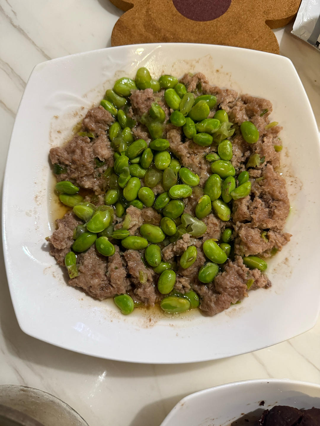 肉饼蒸毛豆