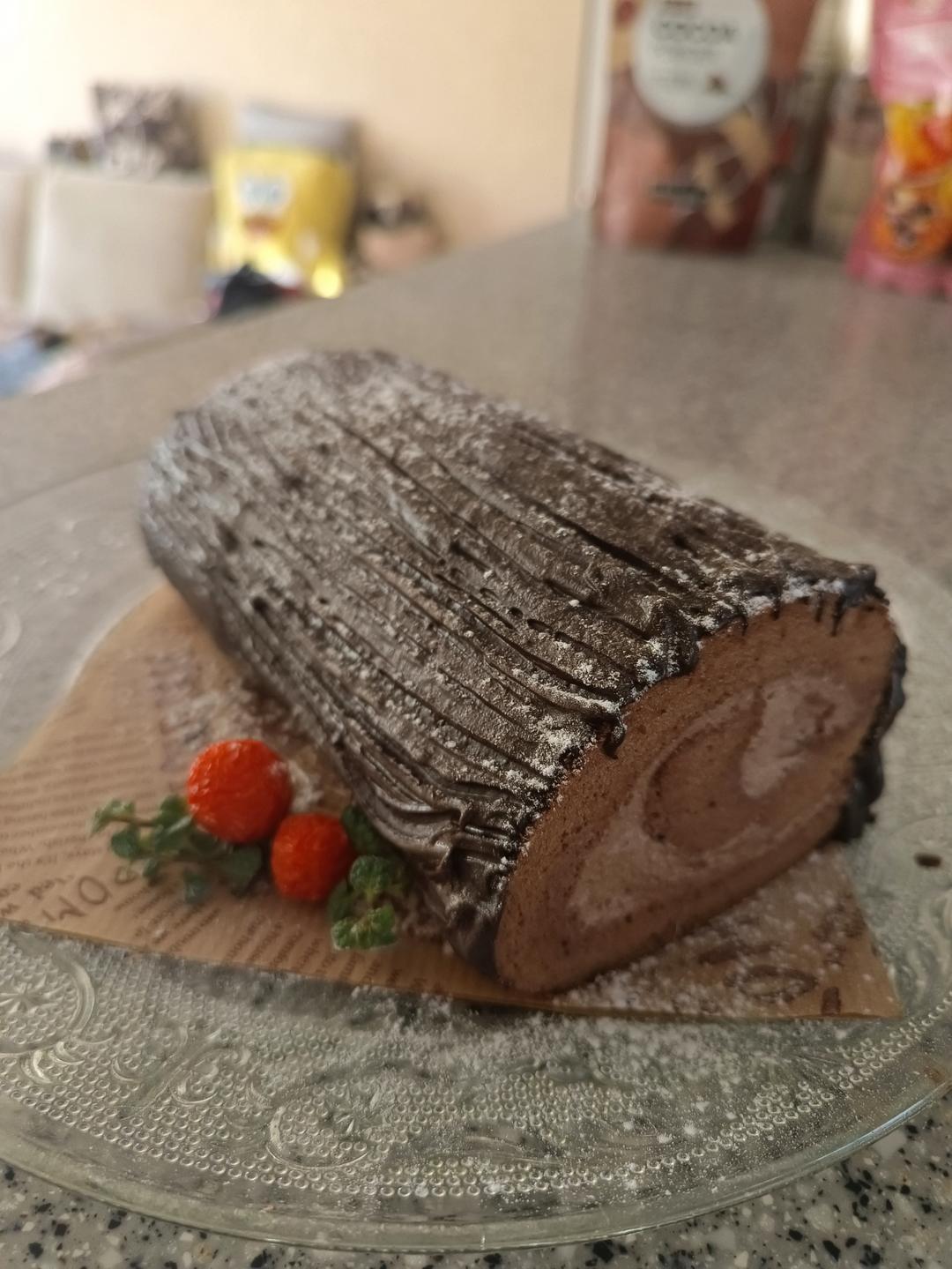 圣诞树根蛋糕卷