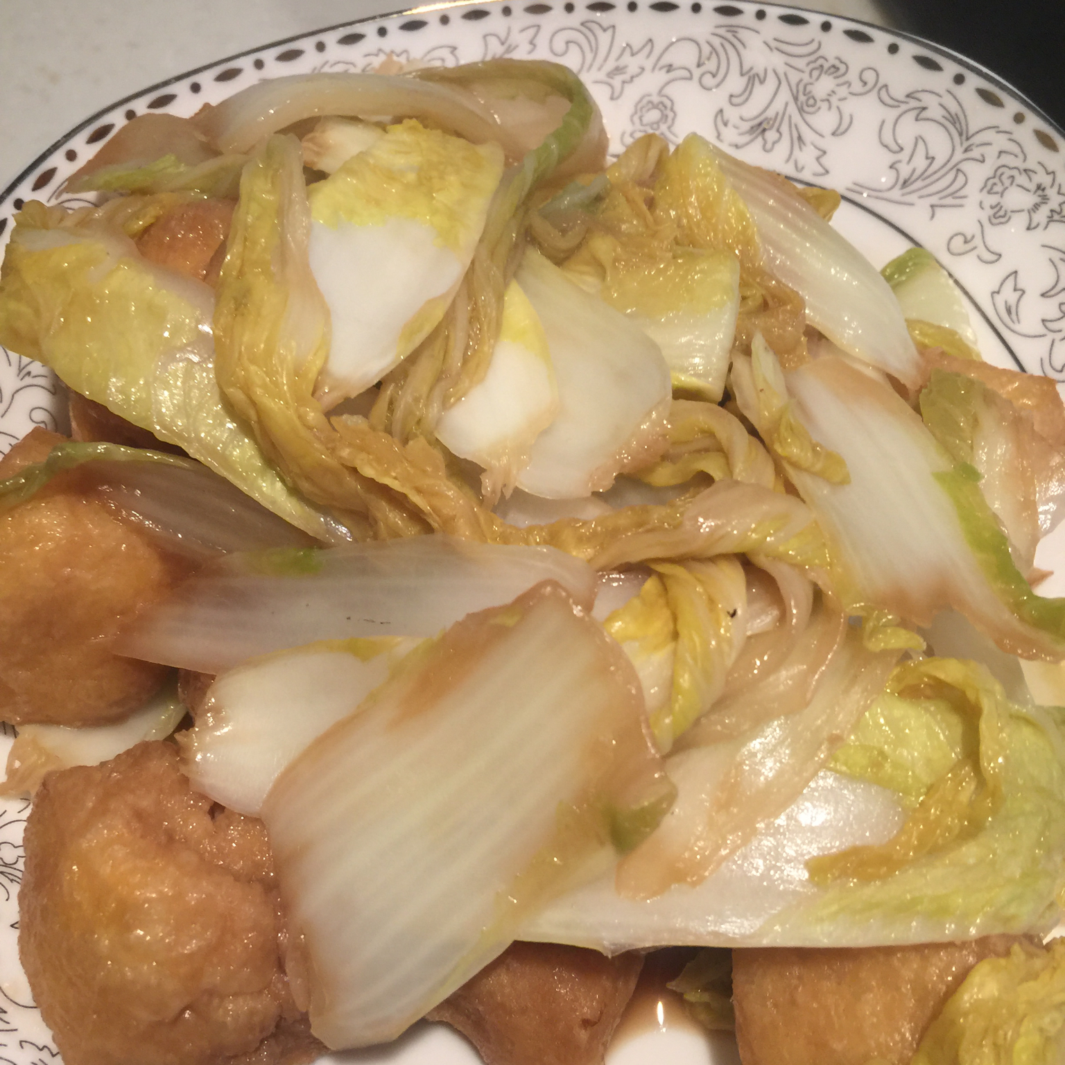 娃娃菜酱烧油豆腐