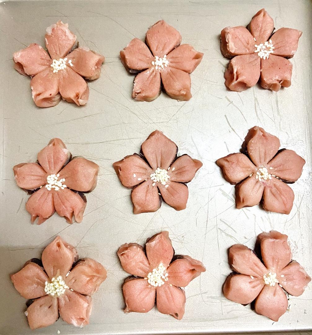 🌸花都开好了--步骤超详尽的桃花酥(无色素!火龙果版)