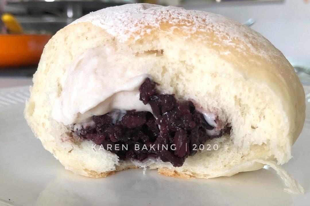 阿哈肥妹仔做的可盐可甜丨和风竹炭生奶油面包