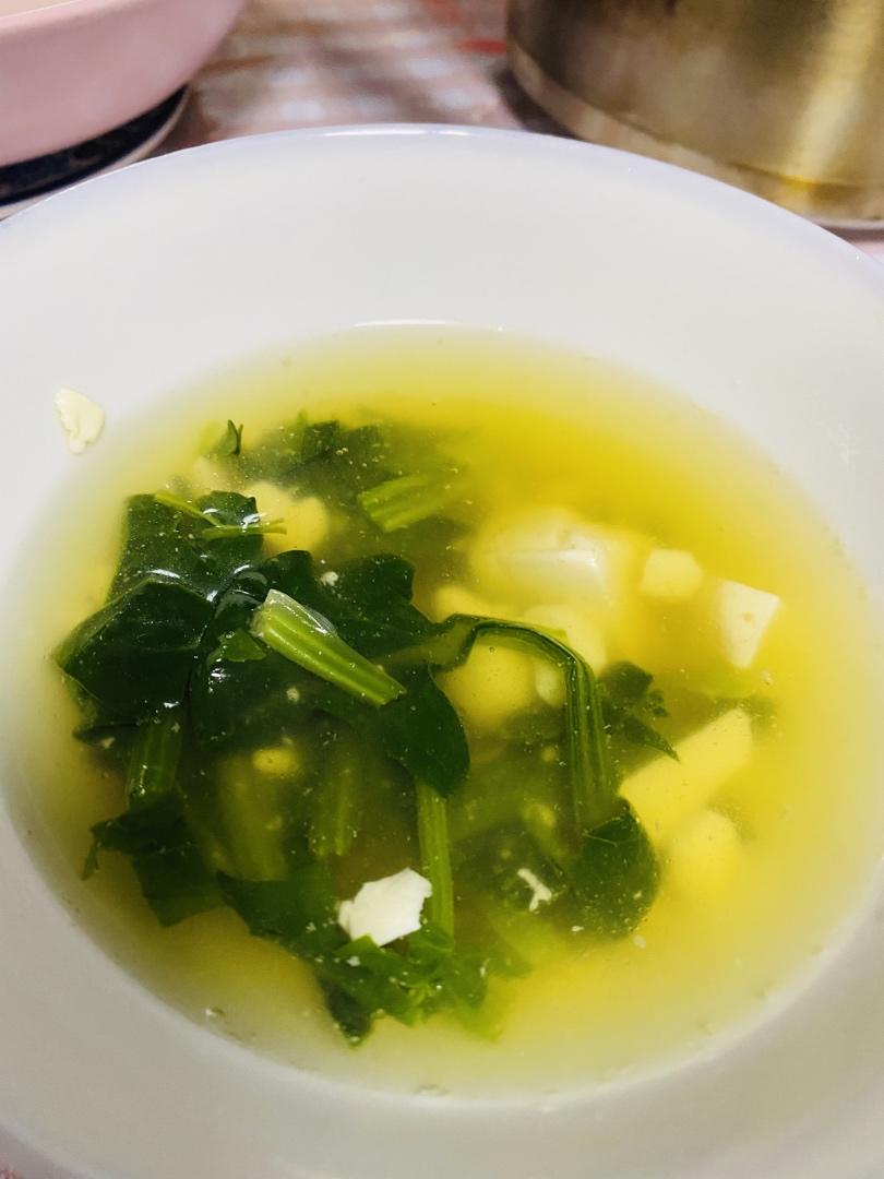 素食者：菠菜豆腐汤