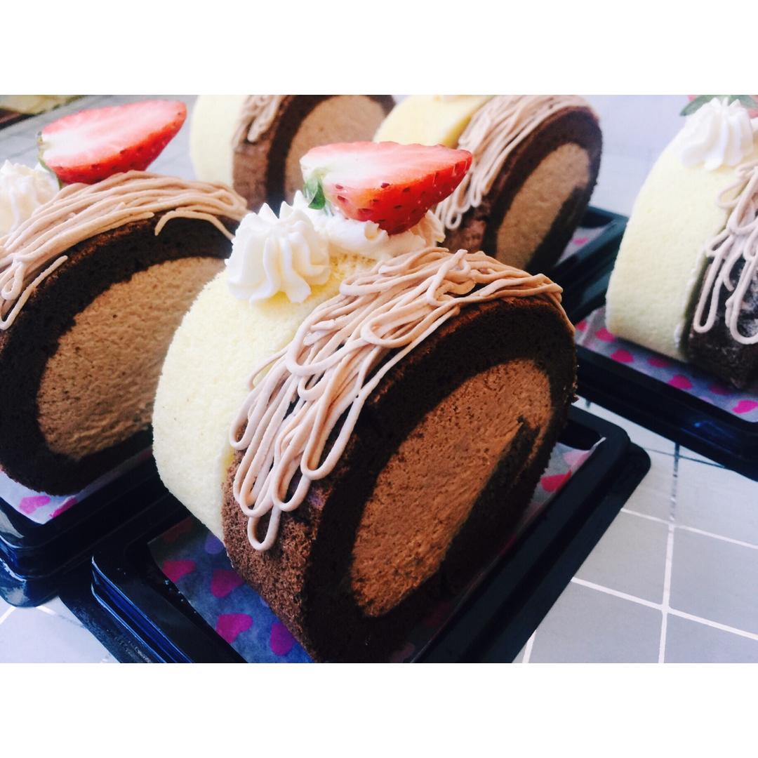 甘纳许巧克力蛋糕卷