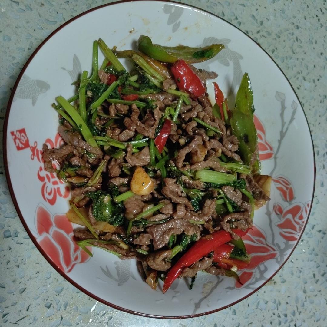 香菜炒牛肉，香辣下饭，爱吃香菜的朋友看过来，拌饭绝了