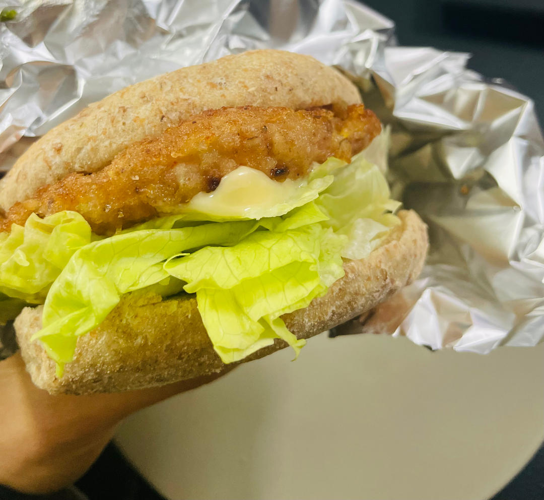 香煎虾饼三明治