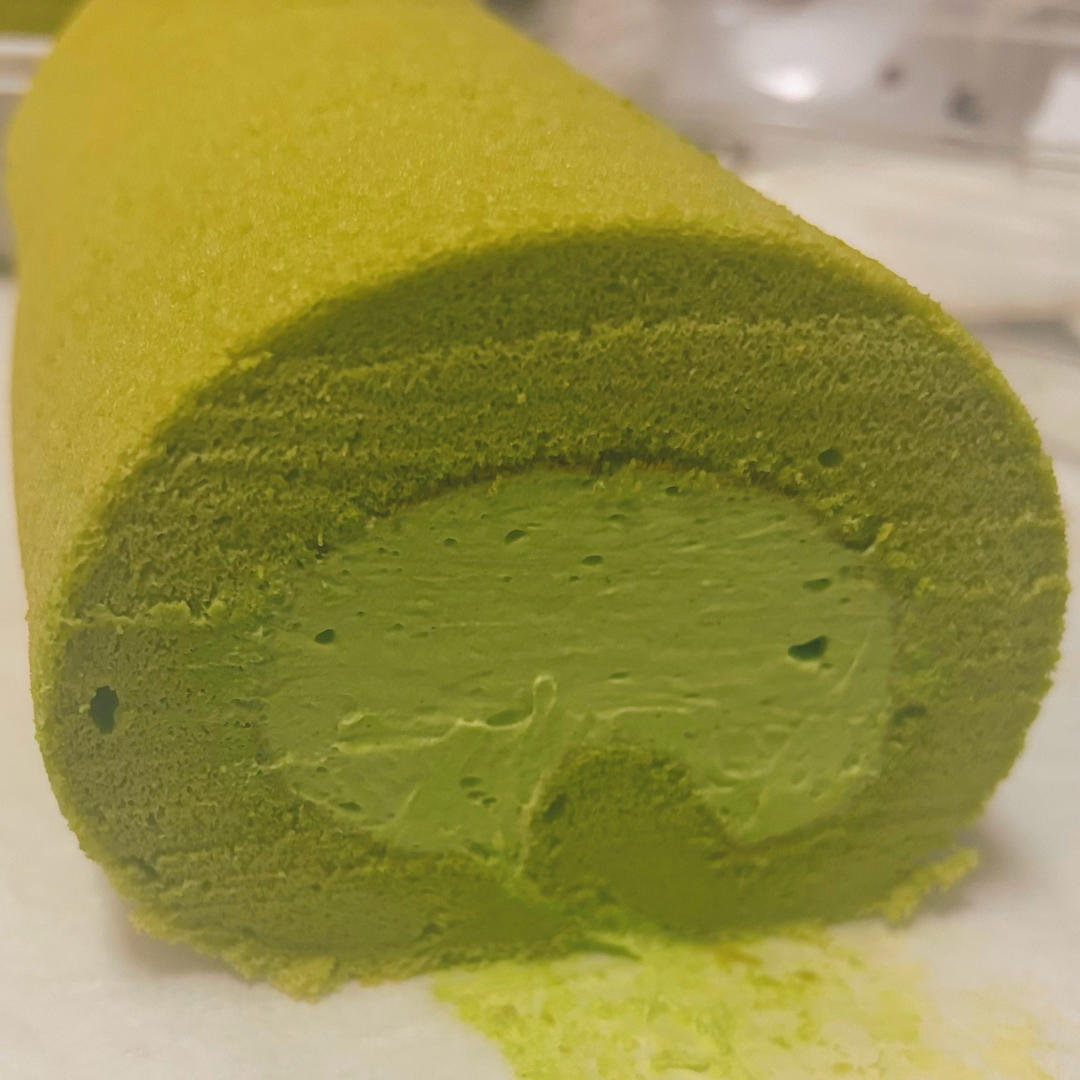 【简简厨房】抹茶瑞士卷，抹茶蛋糕卷。