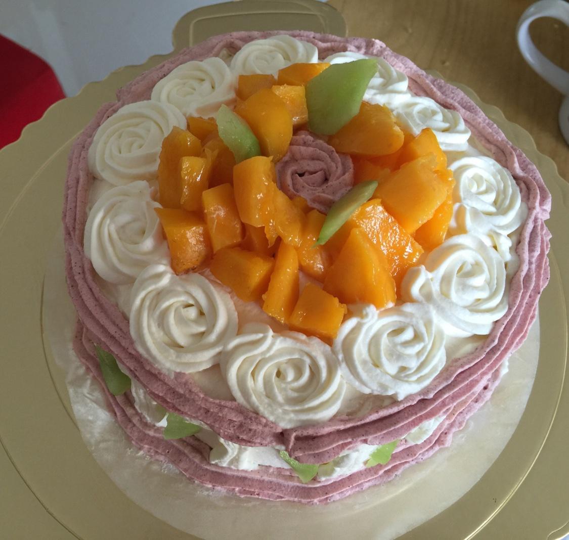 芒果奶油裱花蛋糕的做法