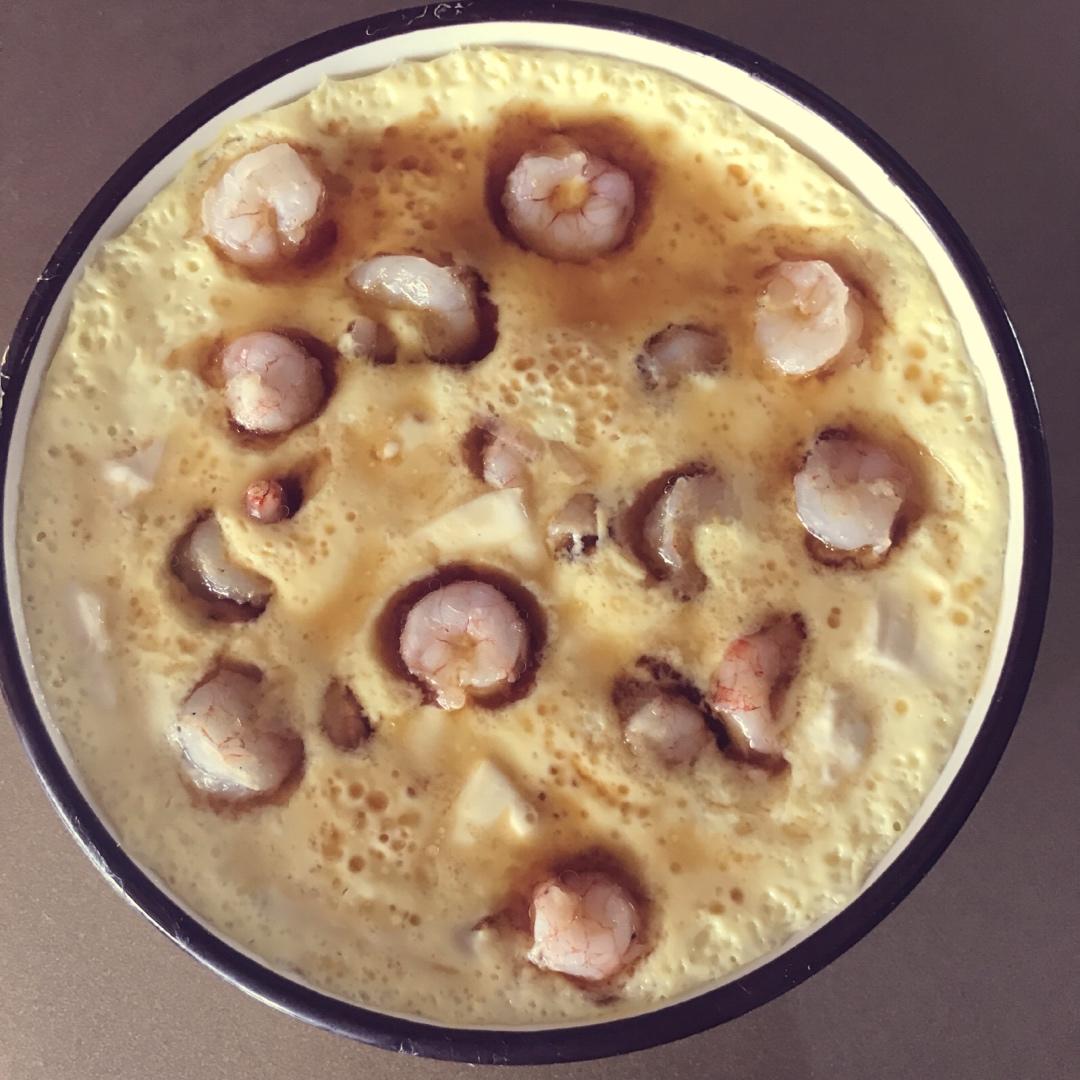 虾仁豆腐蒸水蛋