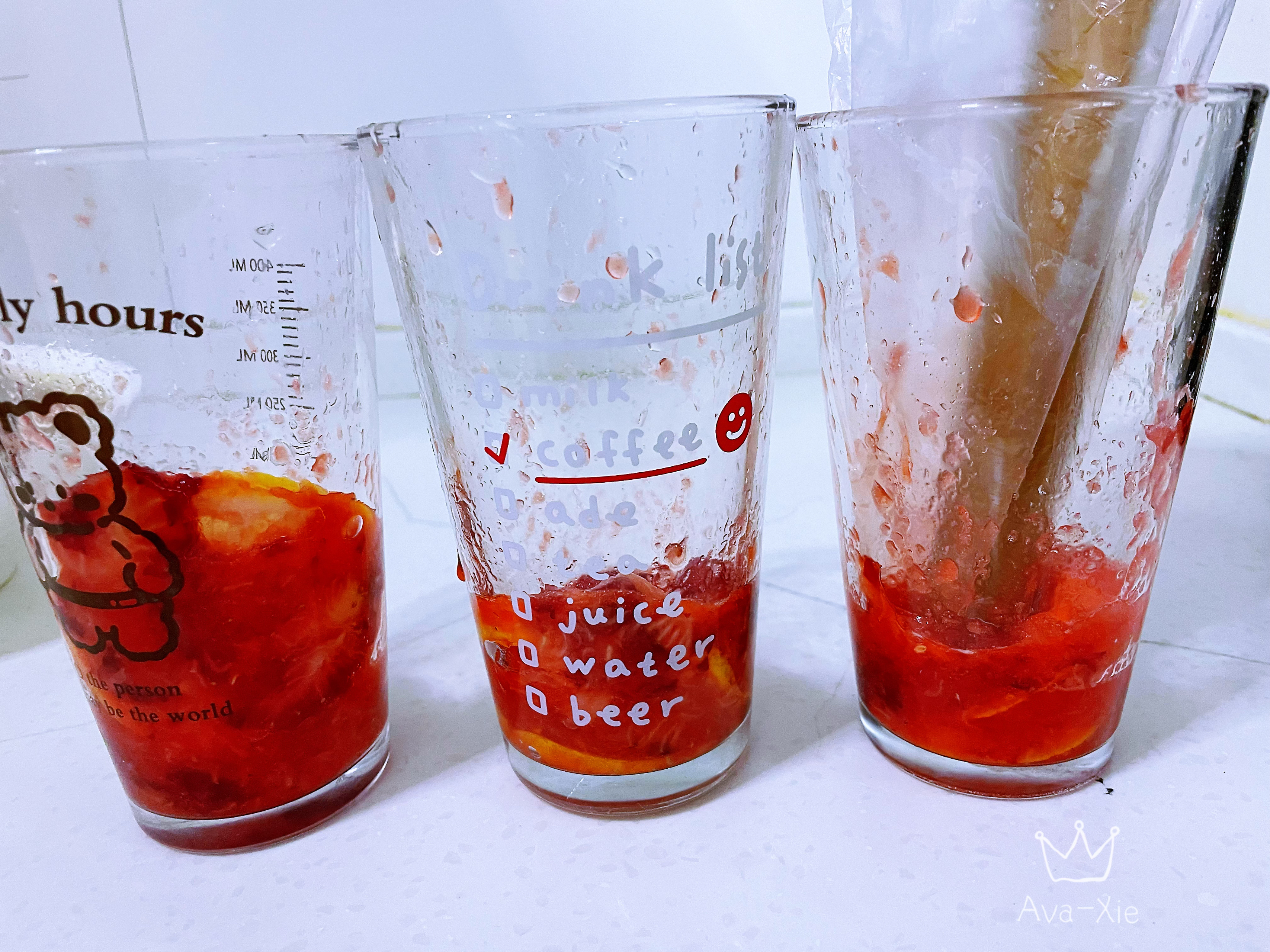 草莓啵啵奶茶～娃爱喝的奶茶之一的做法 步骤3