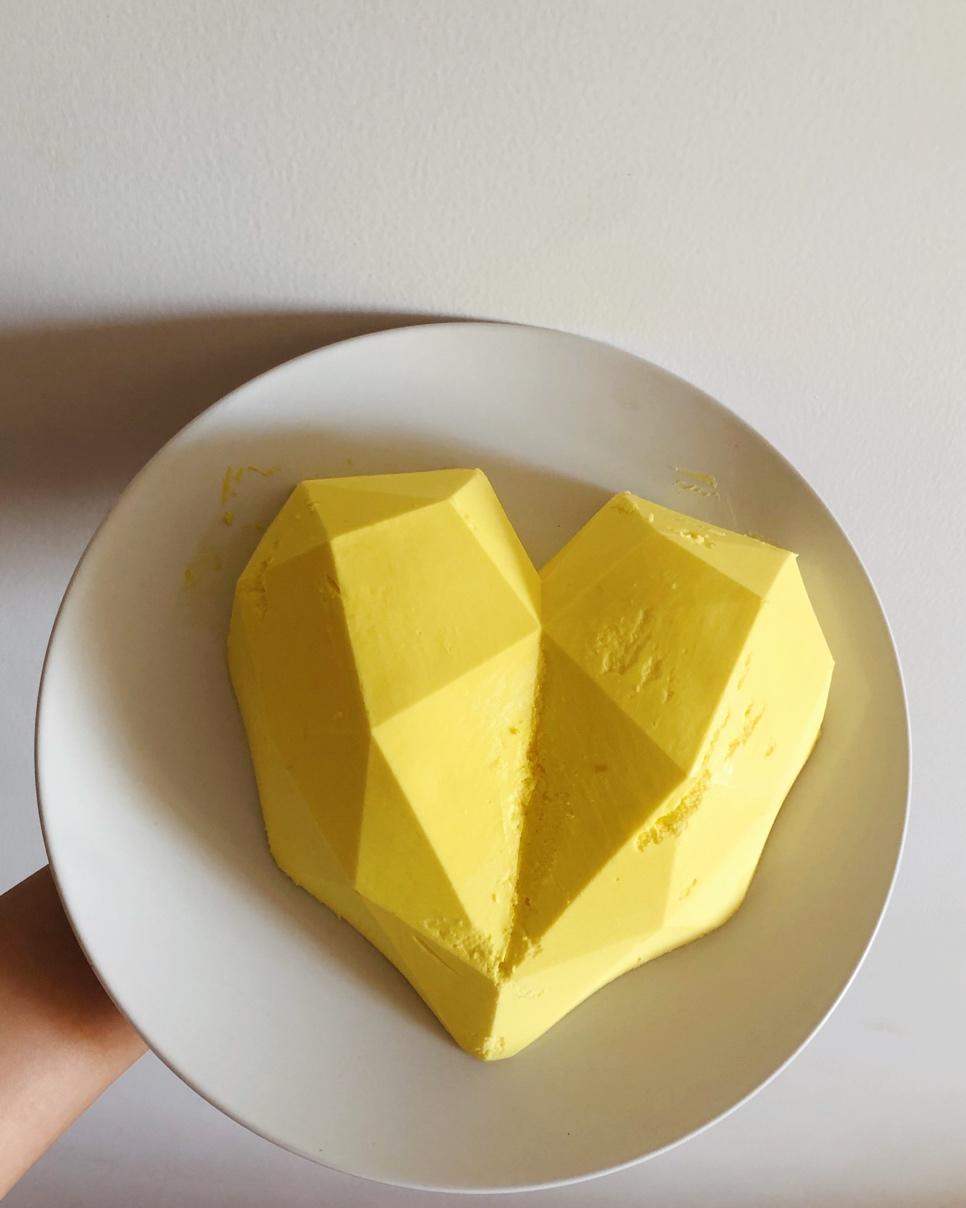 少女❤3D钻石心形覆盆子乳酪慕斯（7寸）