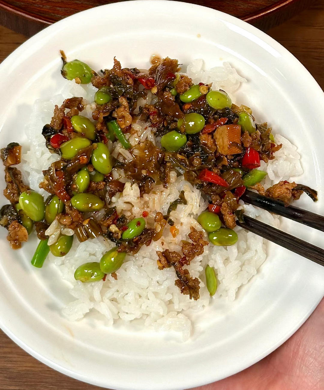 梅干菜炒毛豆的做法 步骤14