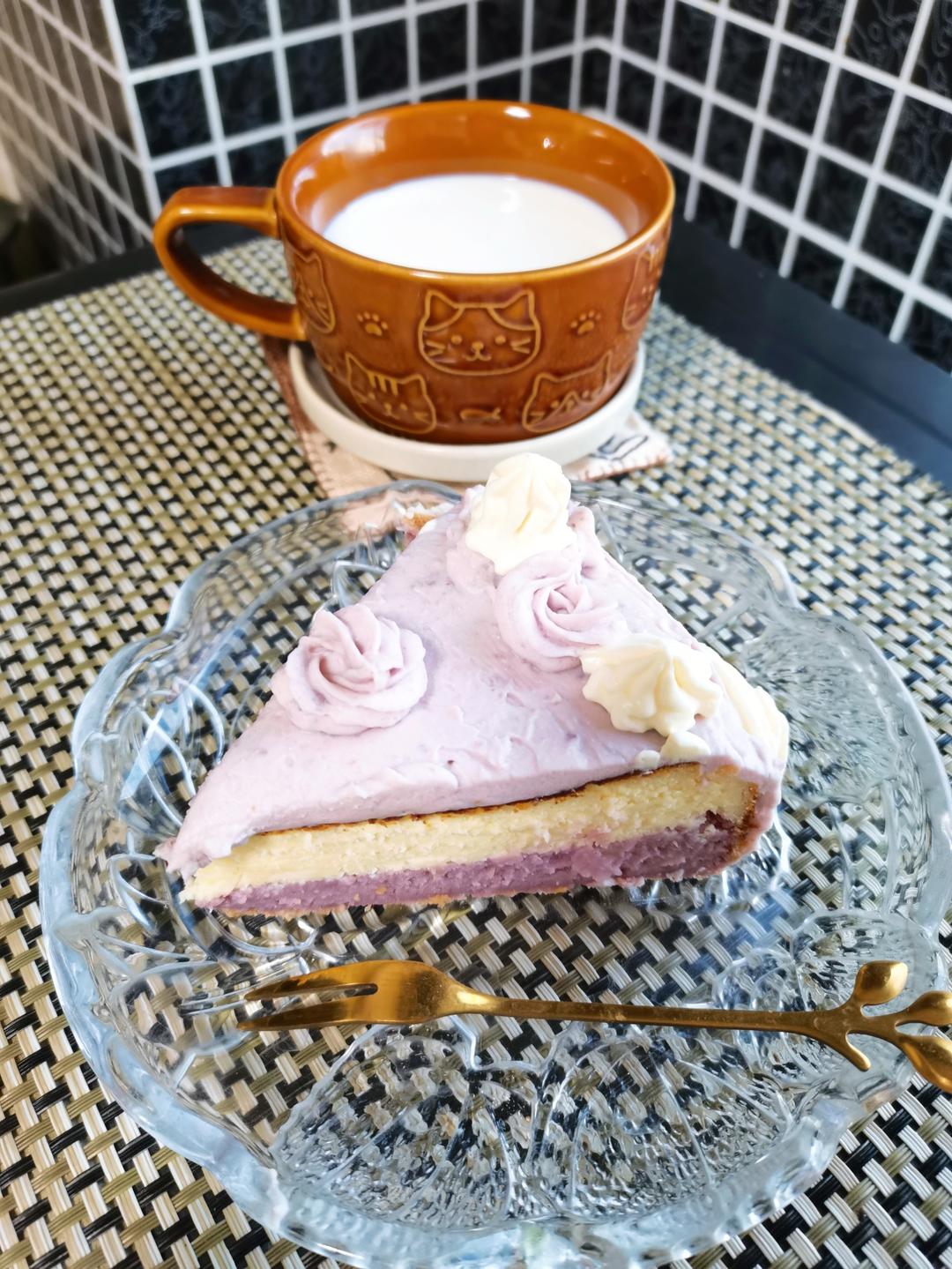 紫薯芋泥巴斯克蛋糕🍰温柔无比的粉紫仙女色系～