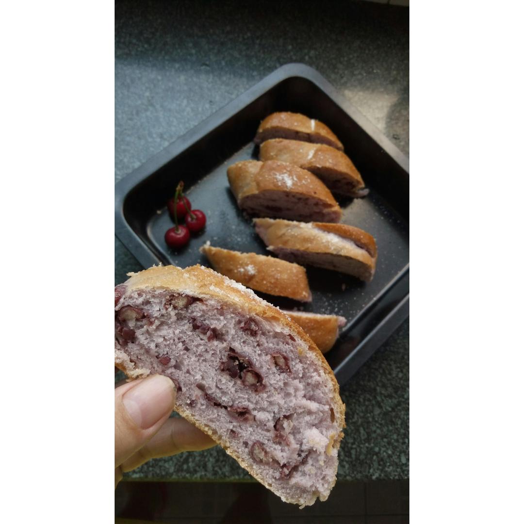 入门级不用揉出膜的手撕紫薯面包无黄油版