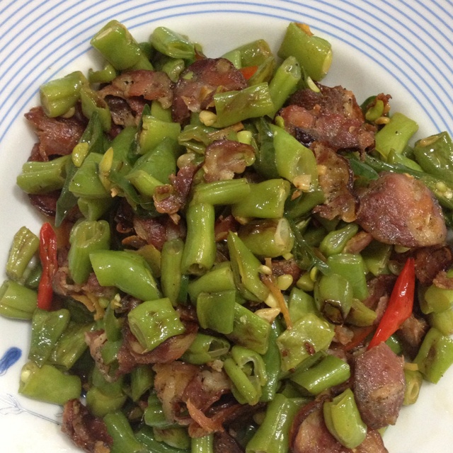 四季豆炒香肠