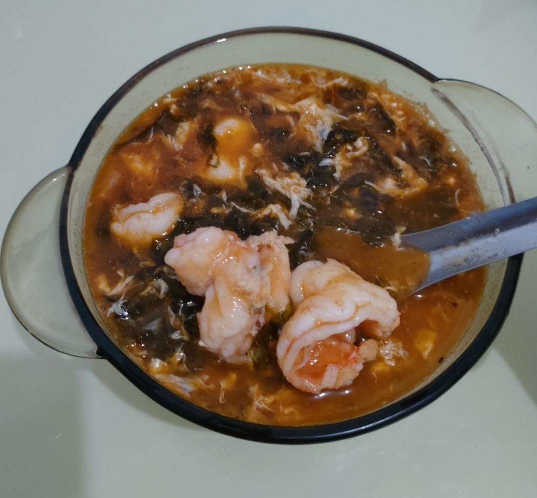 紫菜虾汤(汤面也可)