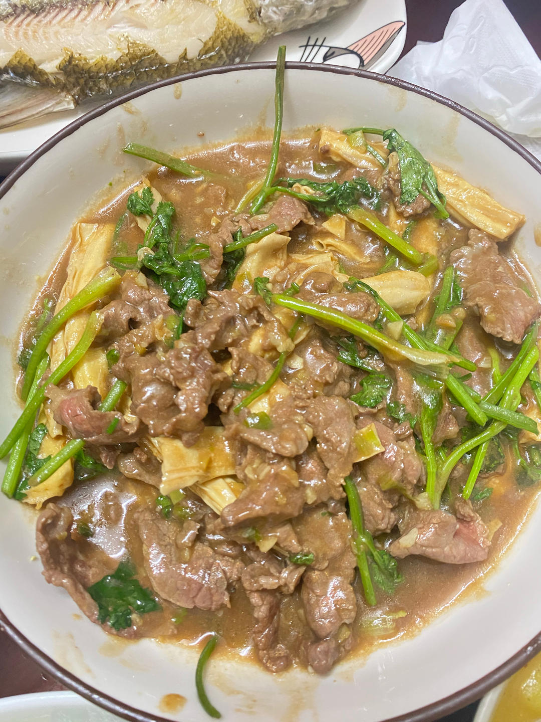 腐竹炒牛肉