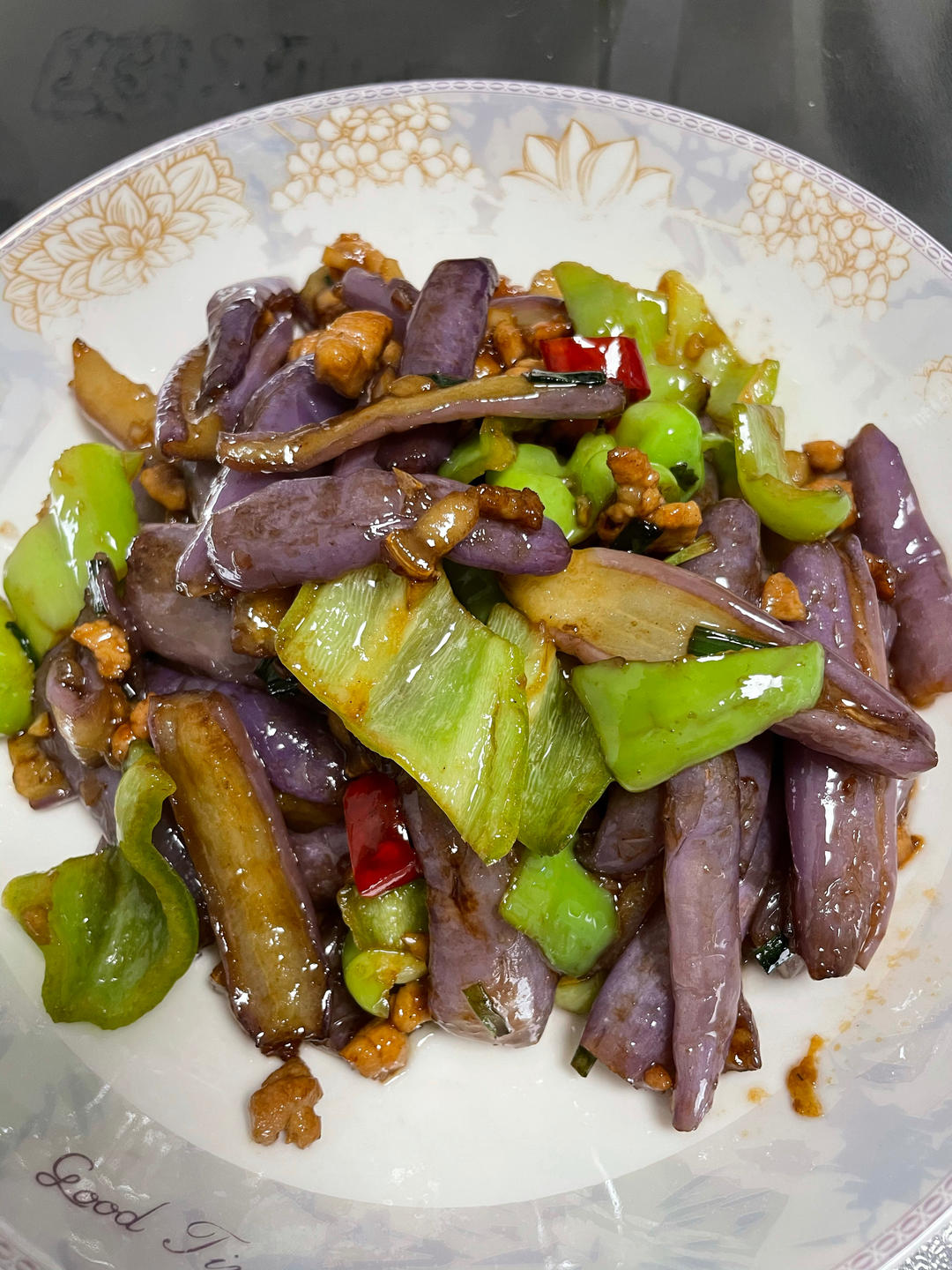 不油炸不变色不加水肉沫茄子