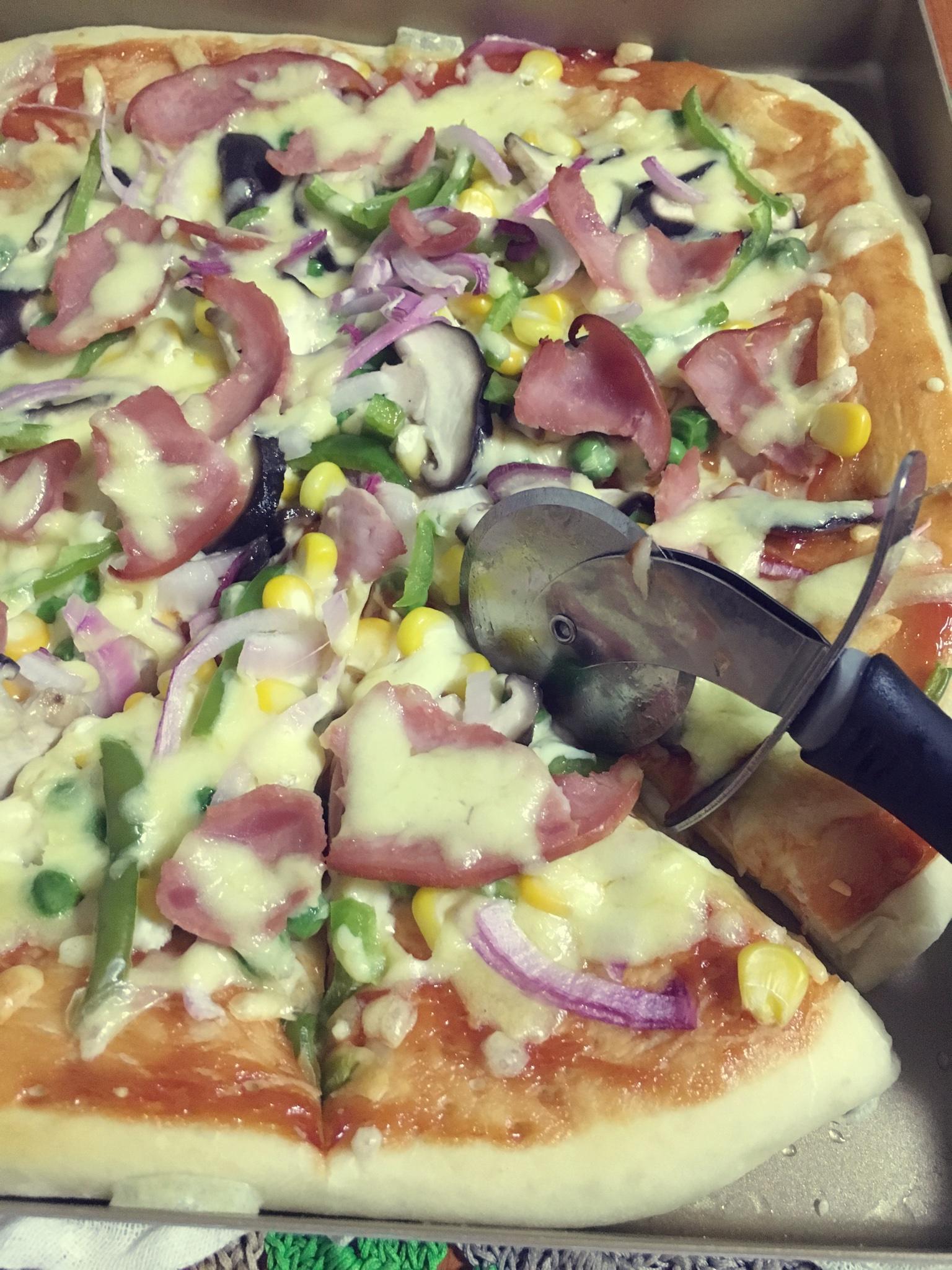 杂蔬火腿披萨，大柚子超爱👄的做法 步骤13