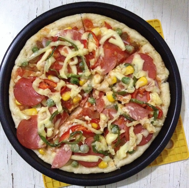 香浓玉米培根披萨