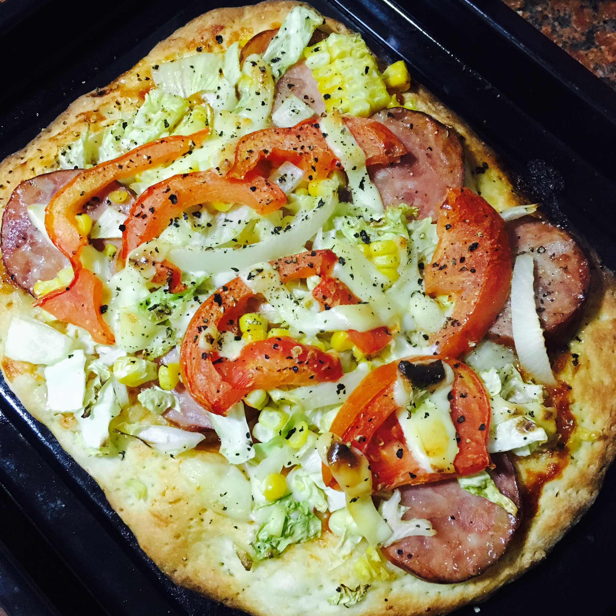 鲜虾培根薄披萨—海氏烤箱定制