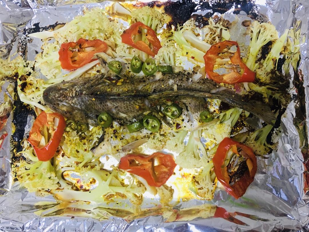 烤箱版懒人烤大黄花鱼