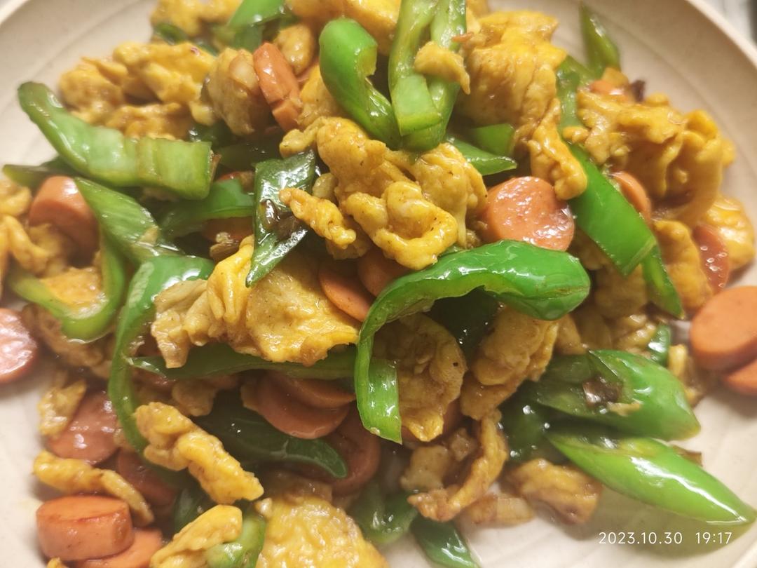 青椒火腿炒鸡蛋