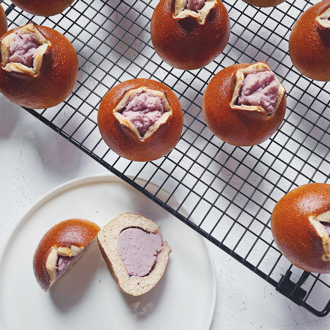 无糖无油一口爱上的芋泥碱水包【健身减脂】