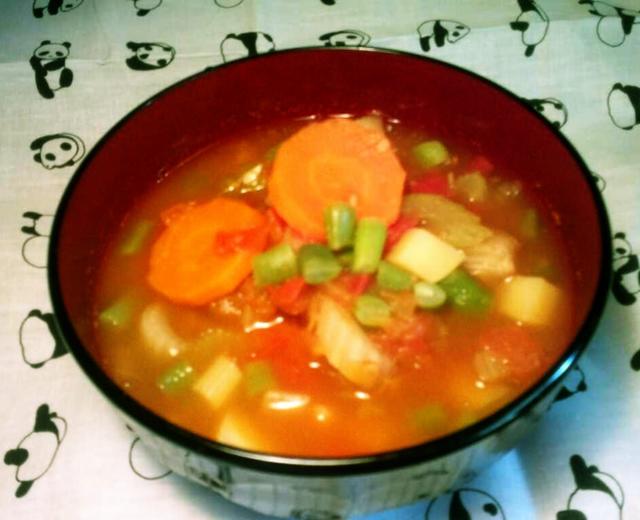 西红柿蔬菜浓汤的做法