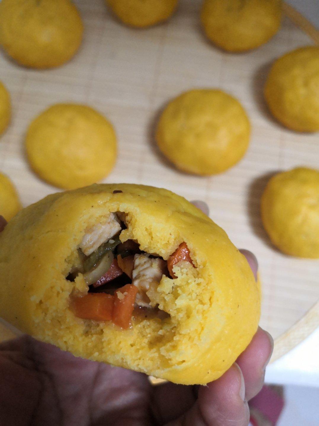 纯玉米面发面小饼、窝头