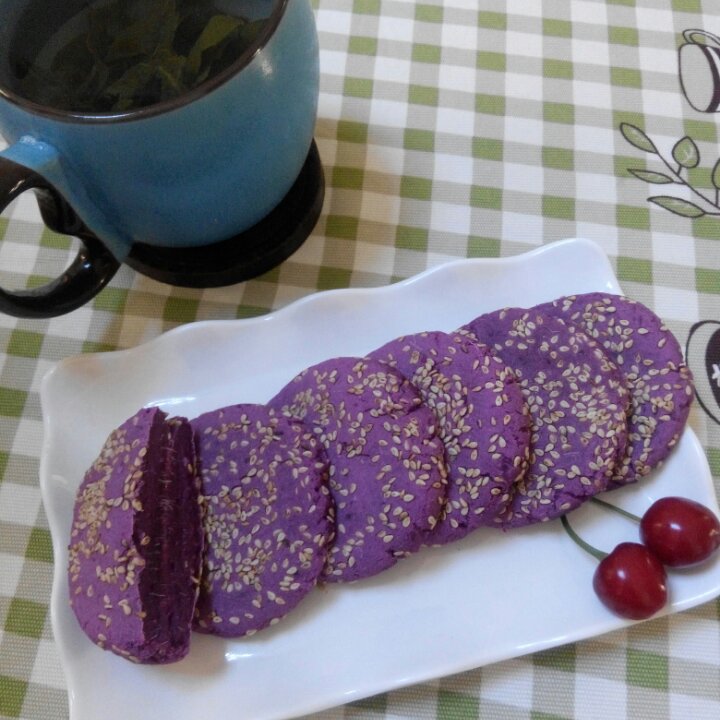 紫薯糯米小饼--超简单烤箱版