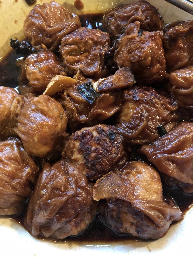 红烧油面筋塞肉