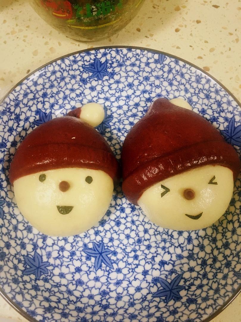 蓝帽子小雪人馒头