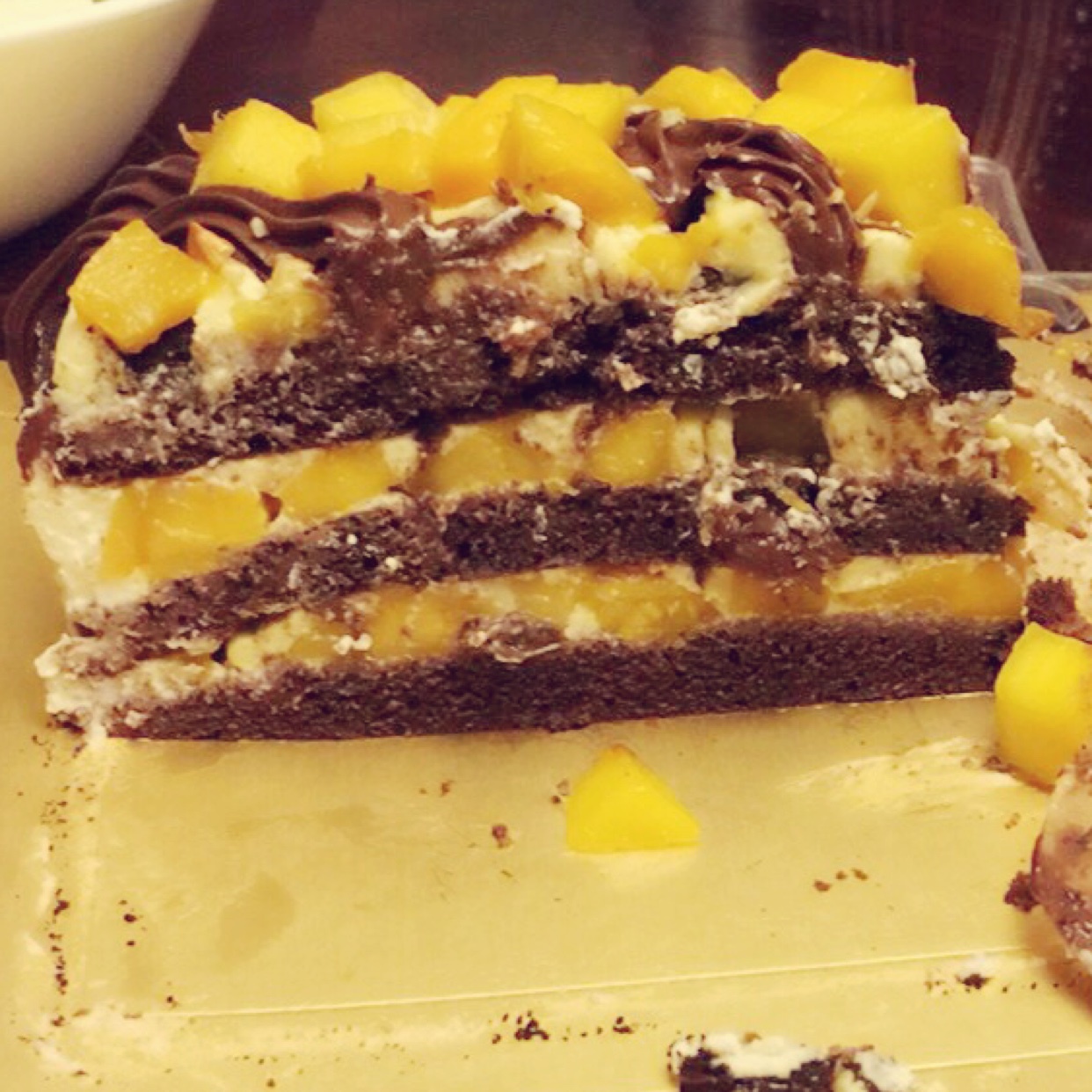 乳酪巧克力方形蛋糕