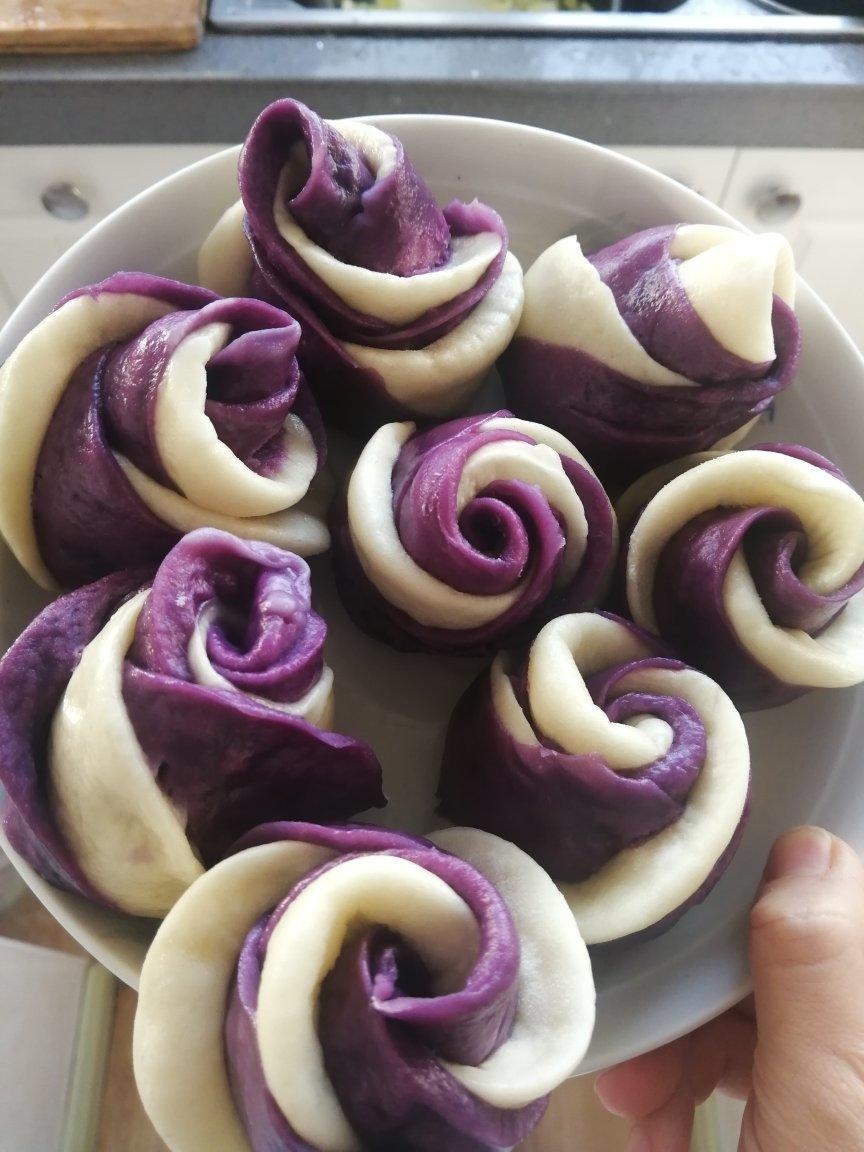 紫薯玫瑰花馒头