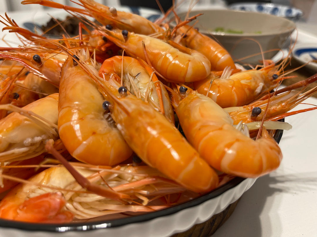 百吃不厌的白灼罗氏虾🦐