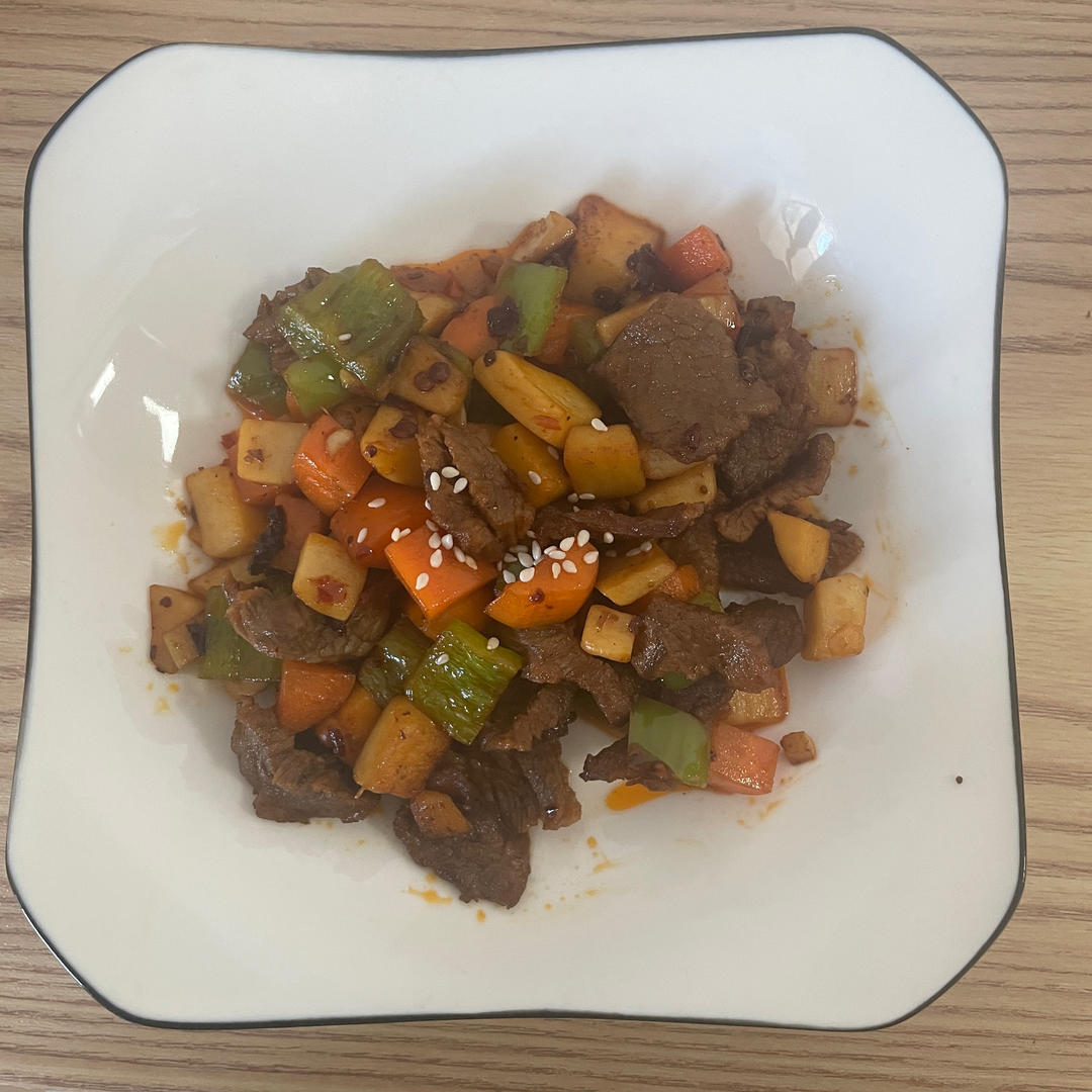牛扒炒杏鲍菇
