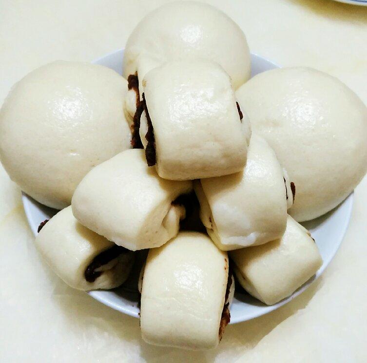 雪莲花8358做的奶香夹心小馒头(一次发酵)