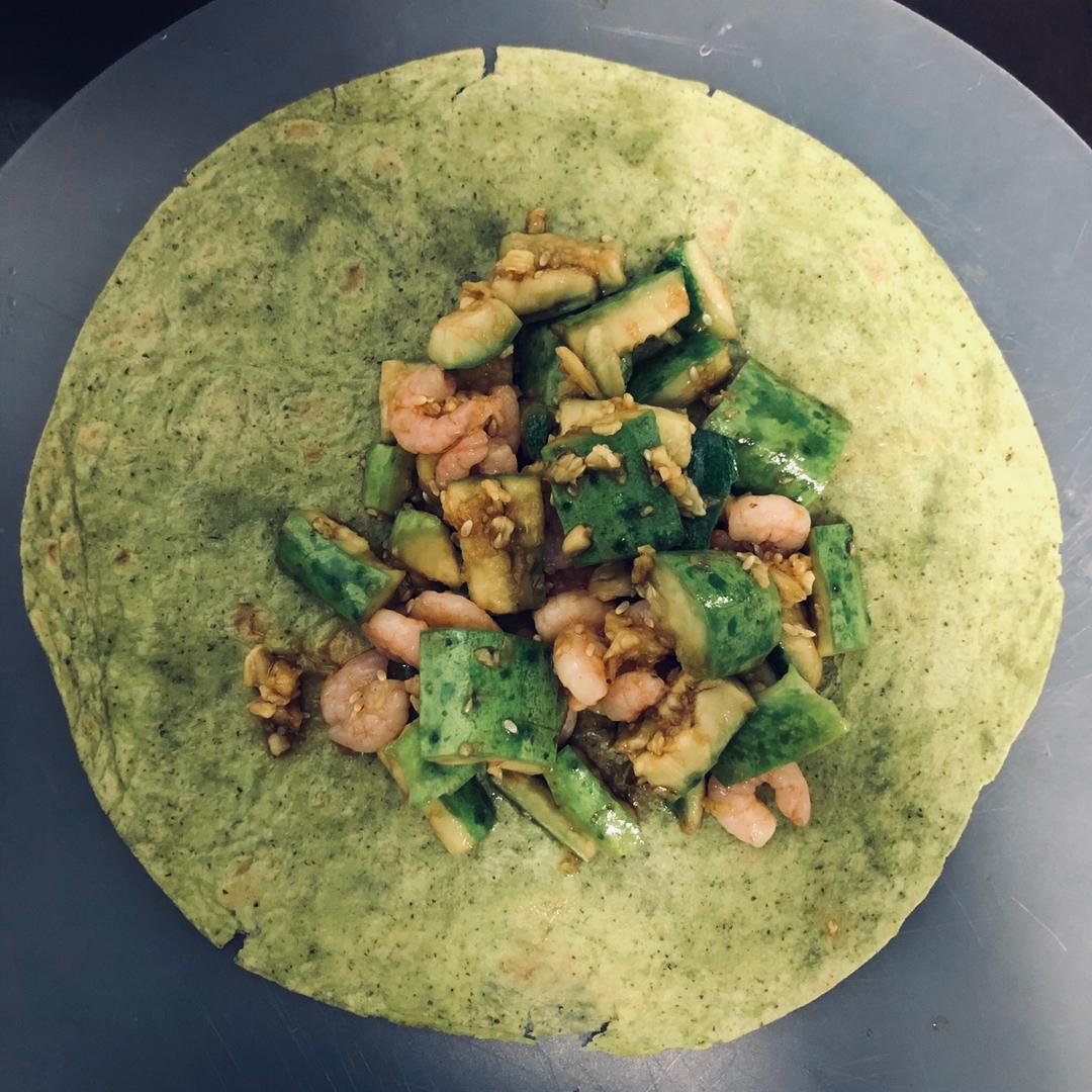 照烧鸡腿菠菜卷饼